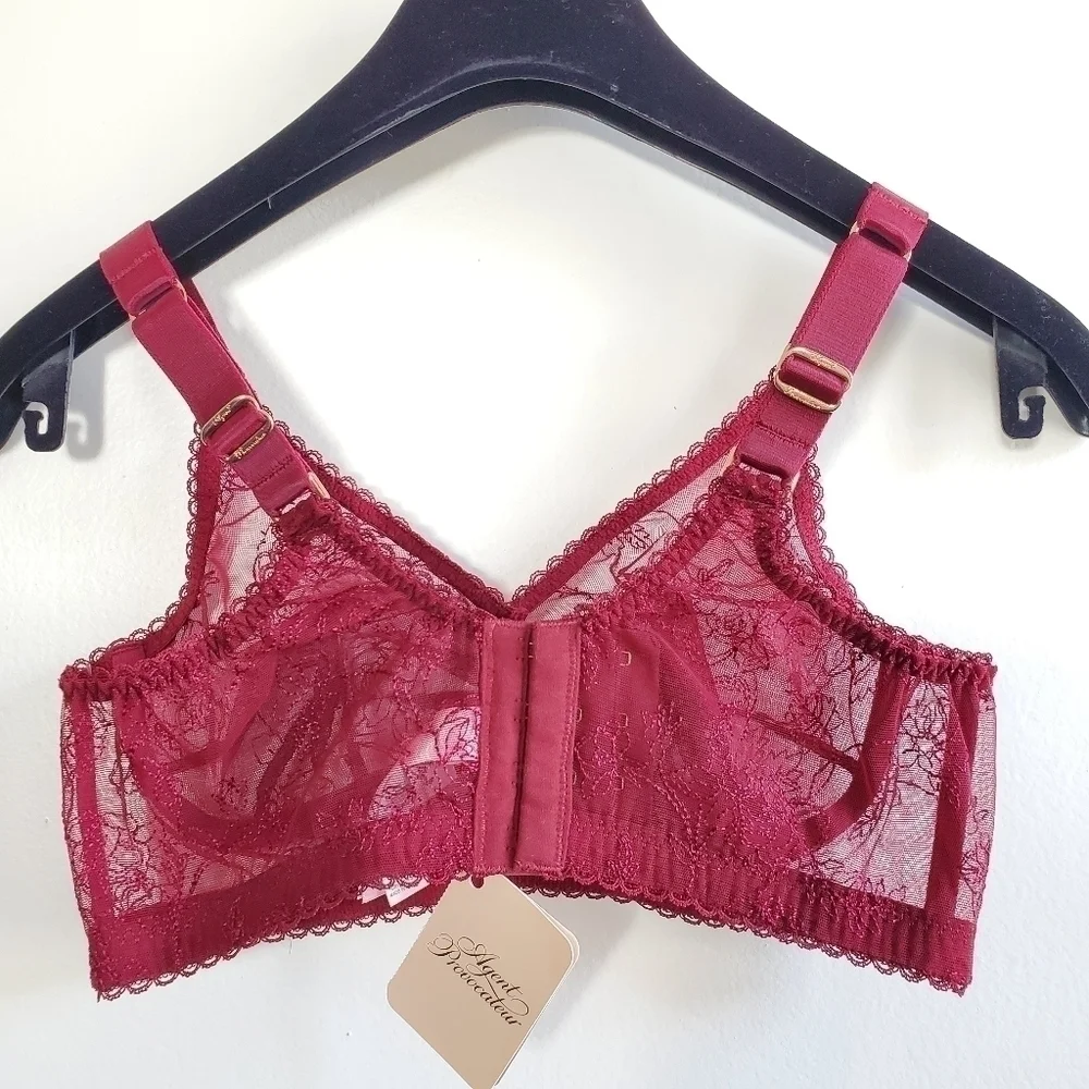 New Agent Provocateur Liv Bra In Burgundy NWT Size AP 2 (32B)